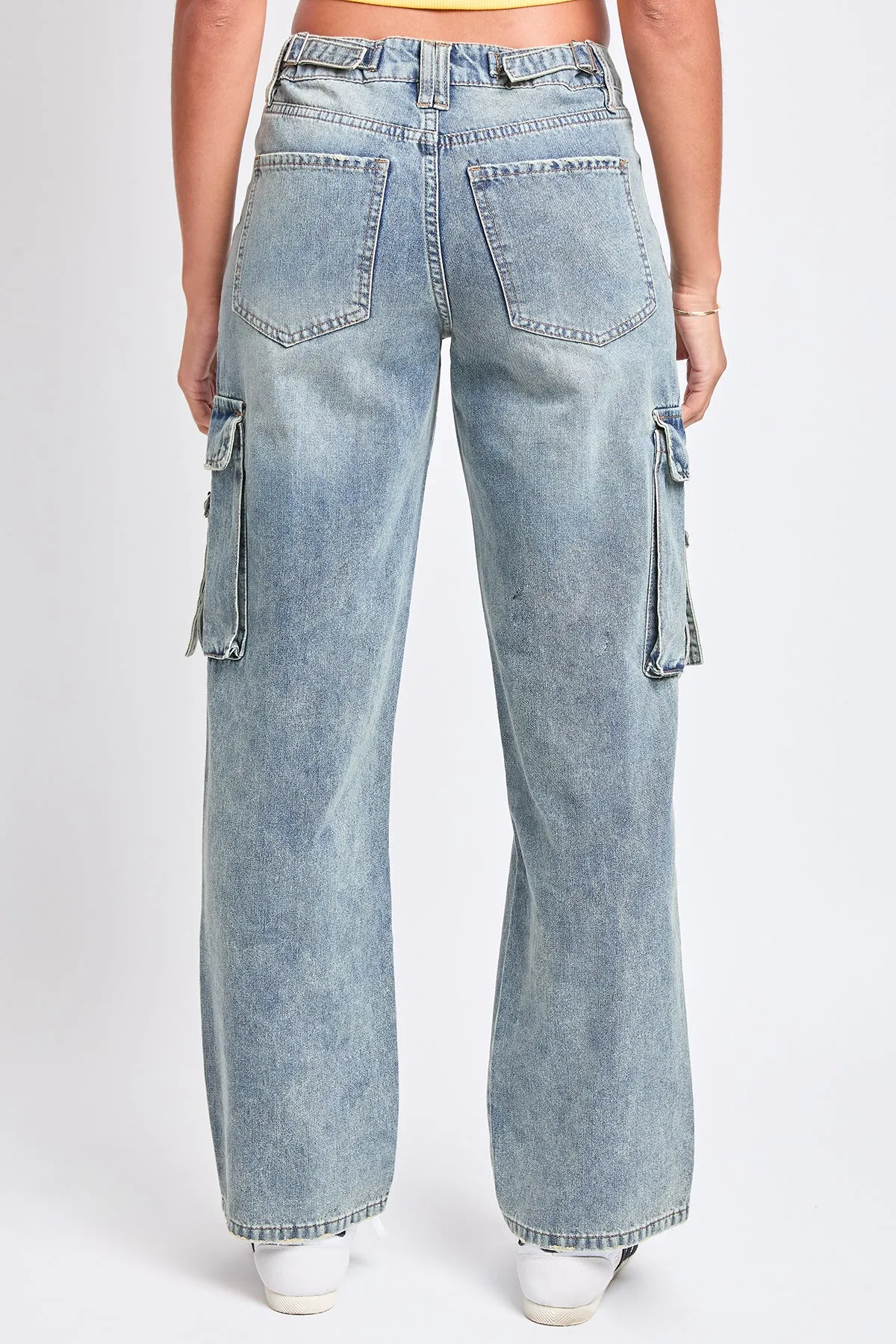 Women's Adjustable Waist Cargo Straight Jeans sold by YMI product image thumbnail 5