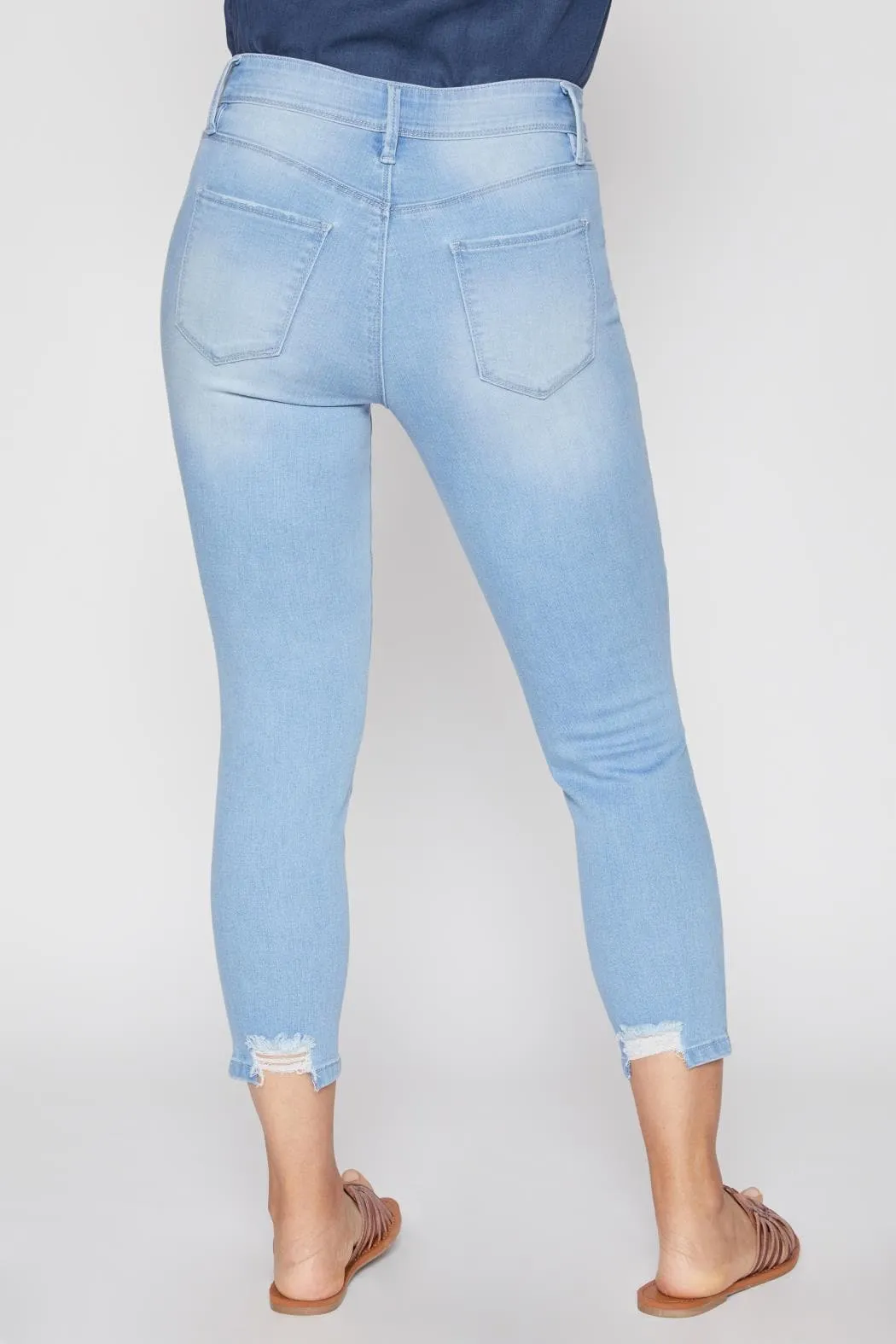 Women's Petite Tummy Control Ankle Jean With Fashion Detail sold by YMI product image thumbnail 2