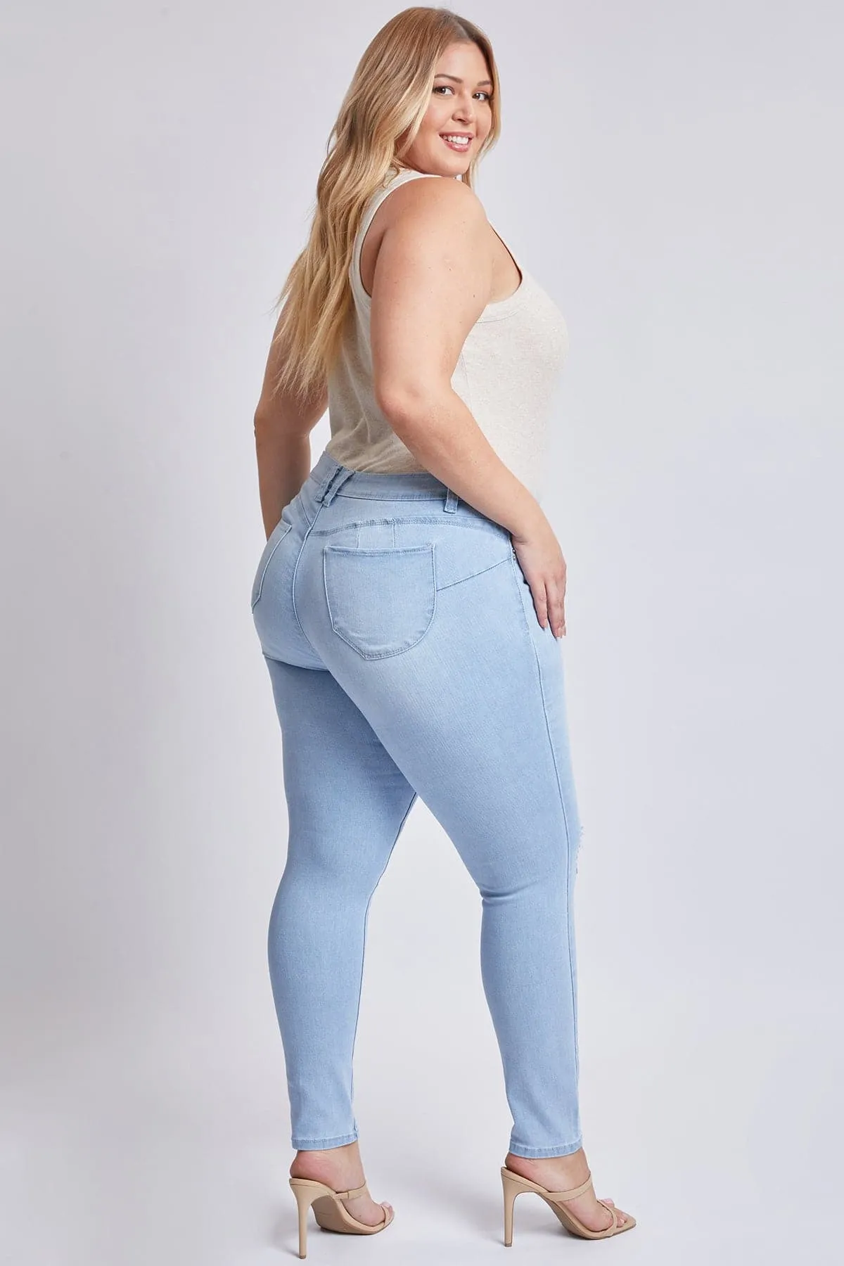 Women's Plus Size Sustainable WannaBettaButt Skinny Jeans sold by YMI product image thumbnail 5
