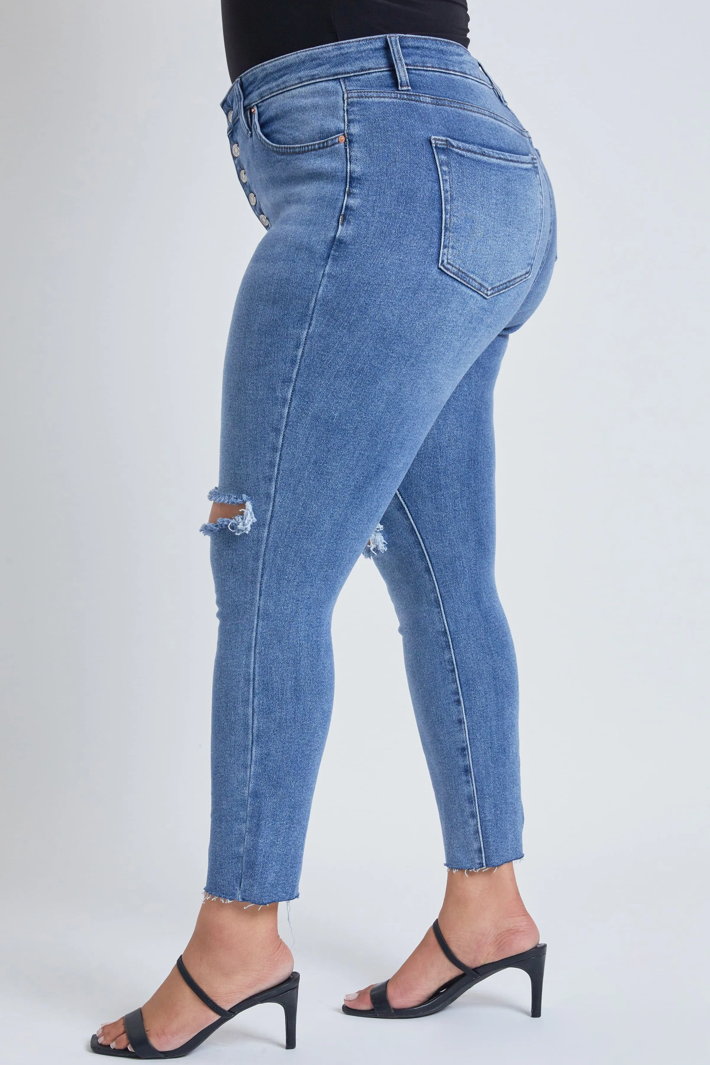 Plus Size Women's Dream Button Fly Ankle Jeans-Sale sold by YMI product image thumbnail 2