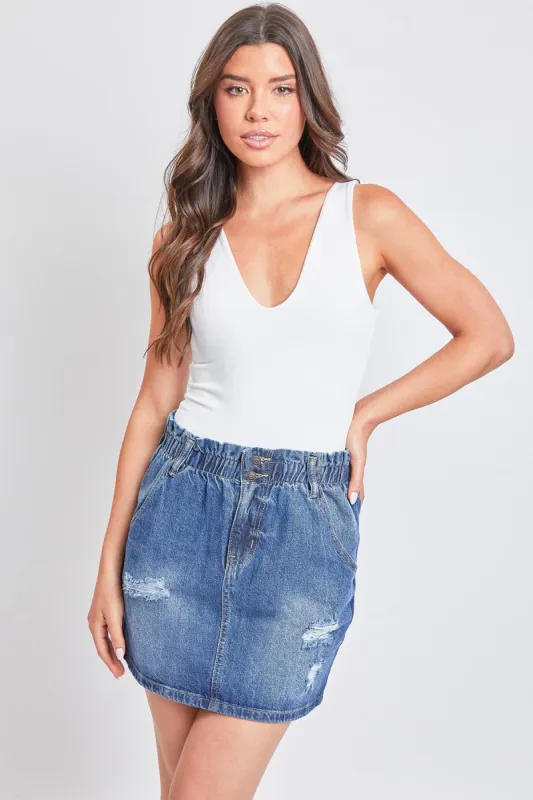 Women's Paperbag Denim Skirt sold by YMI