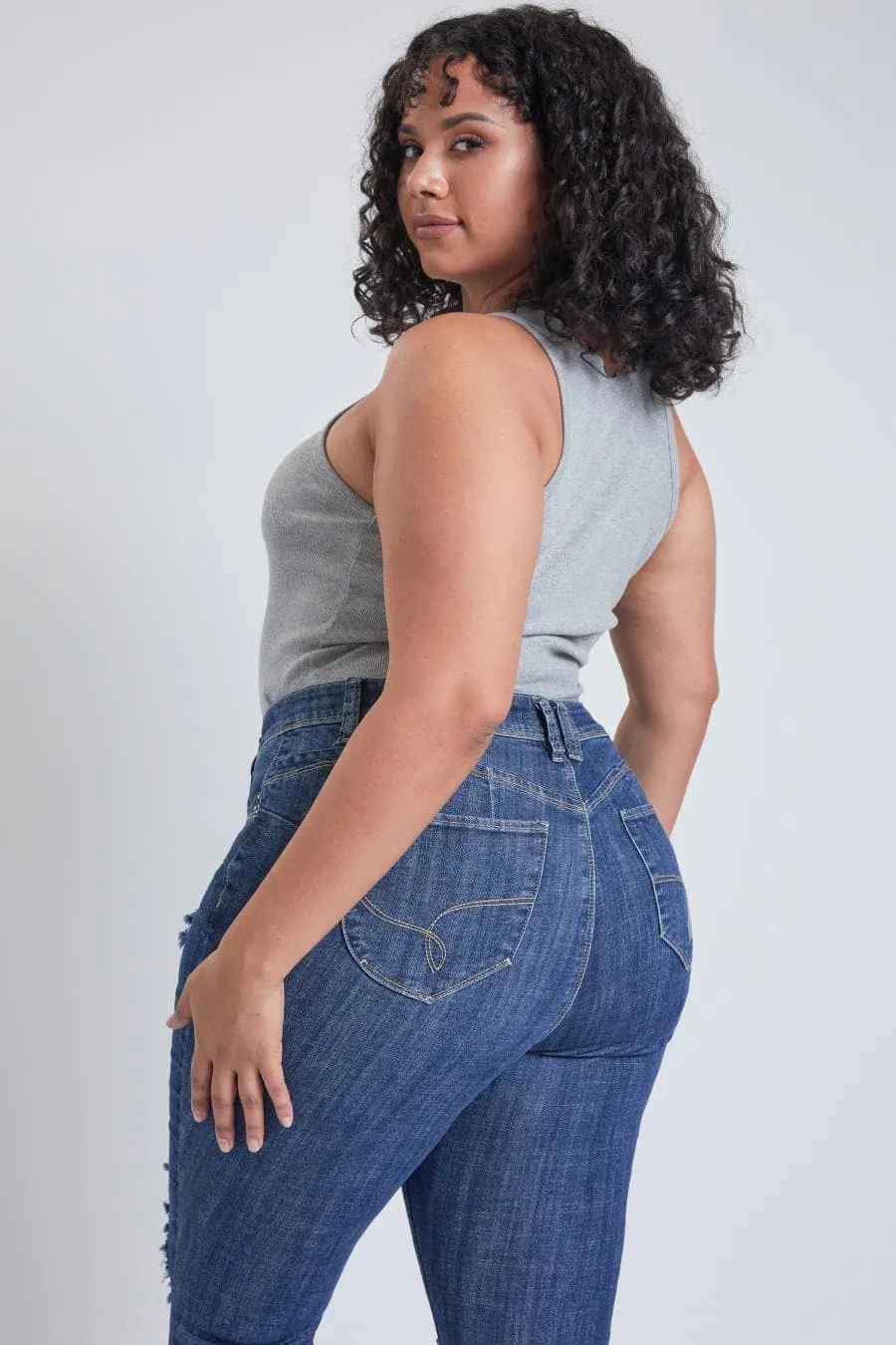 Women's Plus WannaBettaButt Skinny Jeans sold by YMI