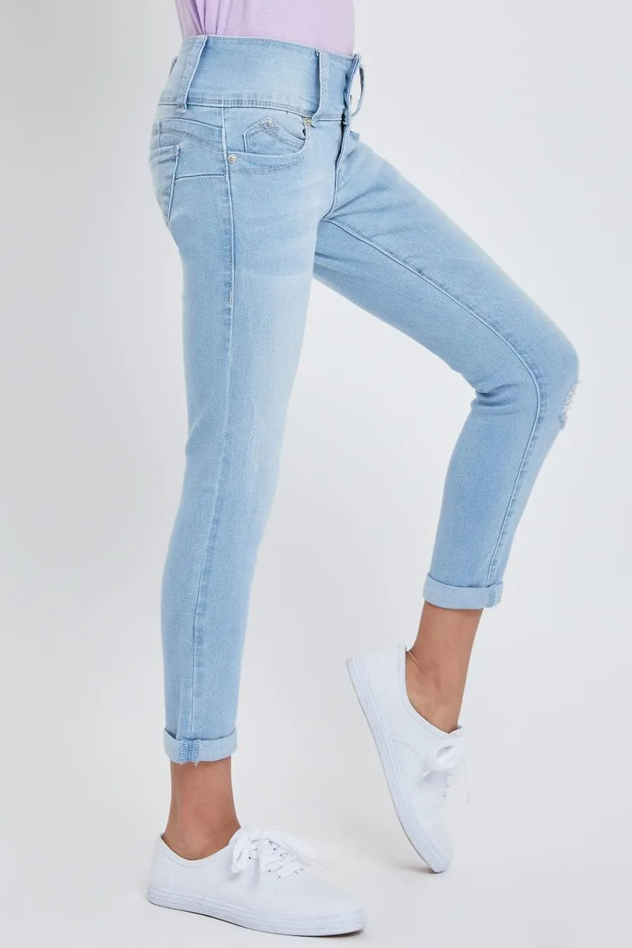 Girls 3 Button Skinny Jeans sold by YMI product image thumbnail 3