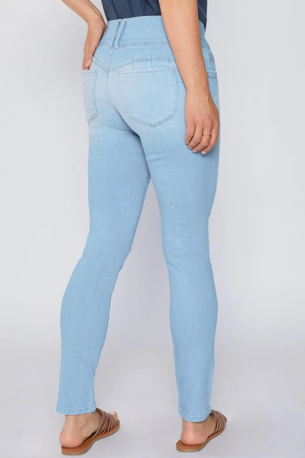 Women's WannaBettaButt 3 Button Skinny Sustainable Jean sold by YMI product image thumbnail 2