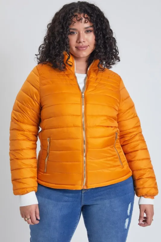 Women's Plus Winter Fitted Puffer Jacket sold by YMI