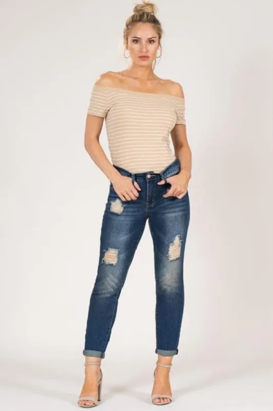 Women's Dream High Rise Cuffed Ankle sold by YMI