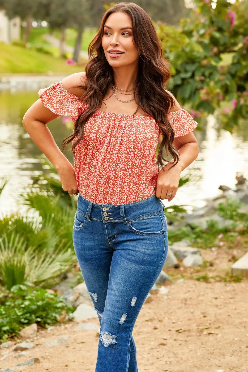 Women's Petite WannaBettaButt 3 Button Skinny Ankle Sustainable Jean sold by YMI product image thumbnail 2