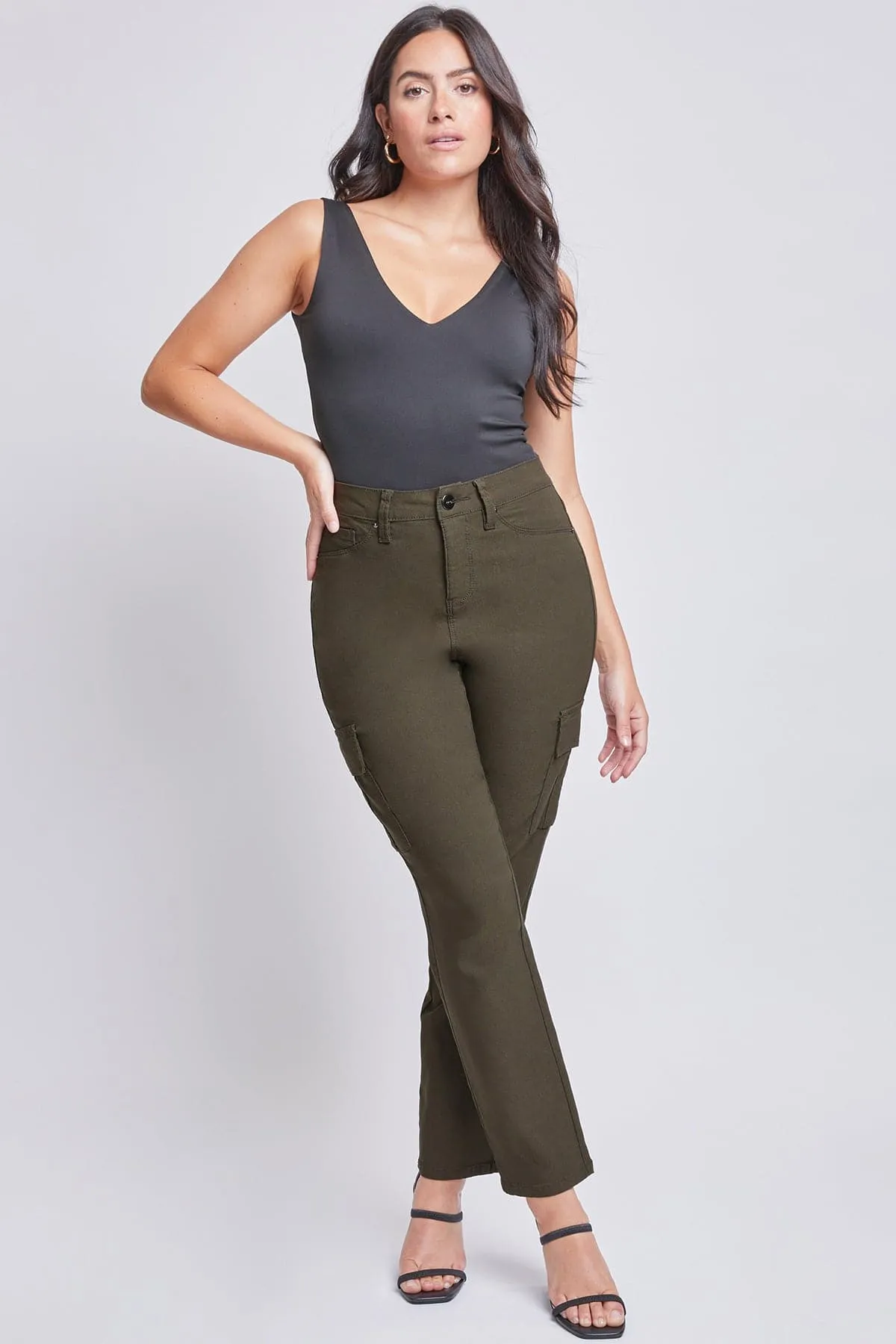 Women's Hyperstretch Straight Leg Cargo Pants sold by YMI