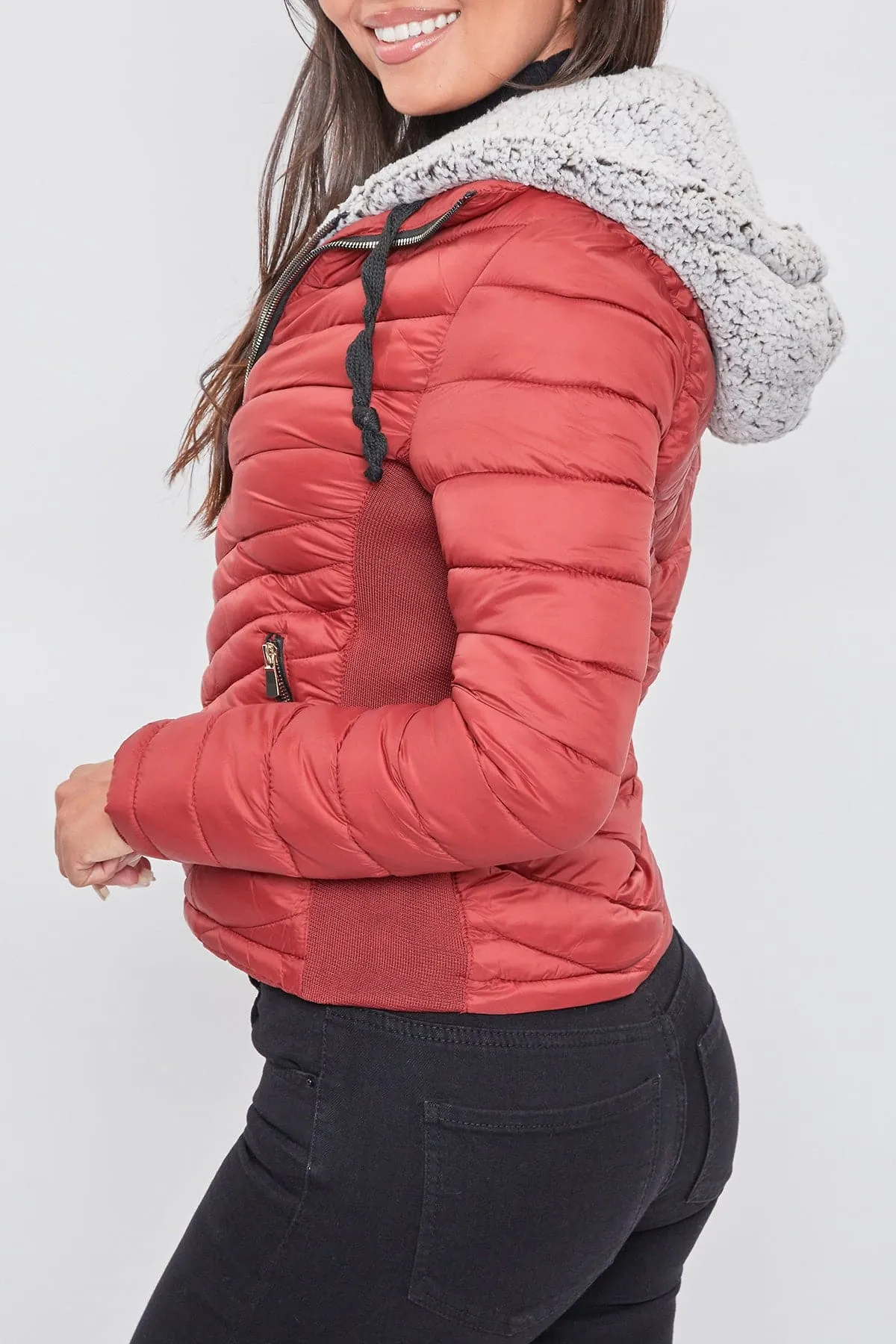Women's Winter Puffer Jacket With Sherpa Fur Hoodie sold by YMI product image thumbnail 3