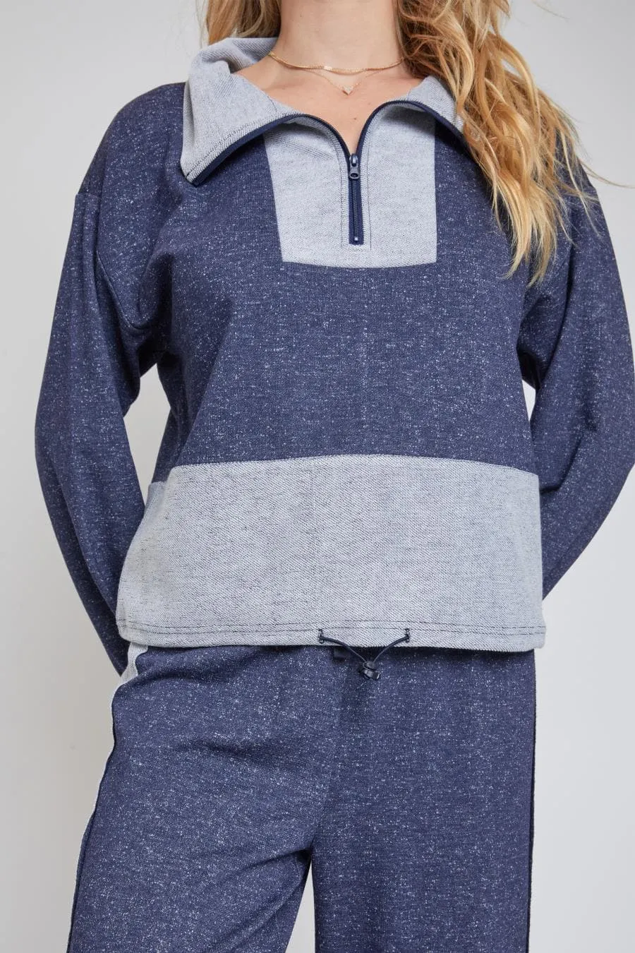 Women's Half Zip Pull Over Sweater with Drawstring Waist sold by YMI product image thumbnail 4