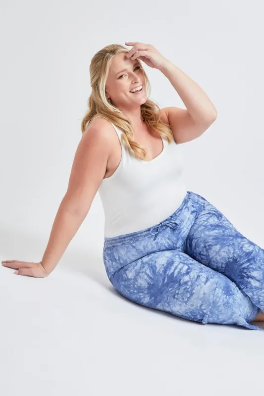 Women's Plus Size Linen Lounge Pants With Frayed Hem Lifestyle Collection sold by YMI