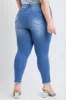 Women's Plus Size Sustainable High Rise Skinny Ankle Jeans sold by YMI