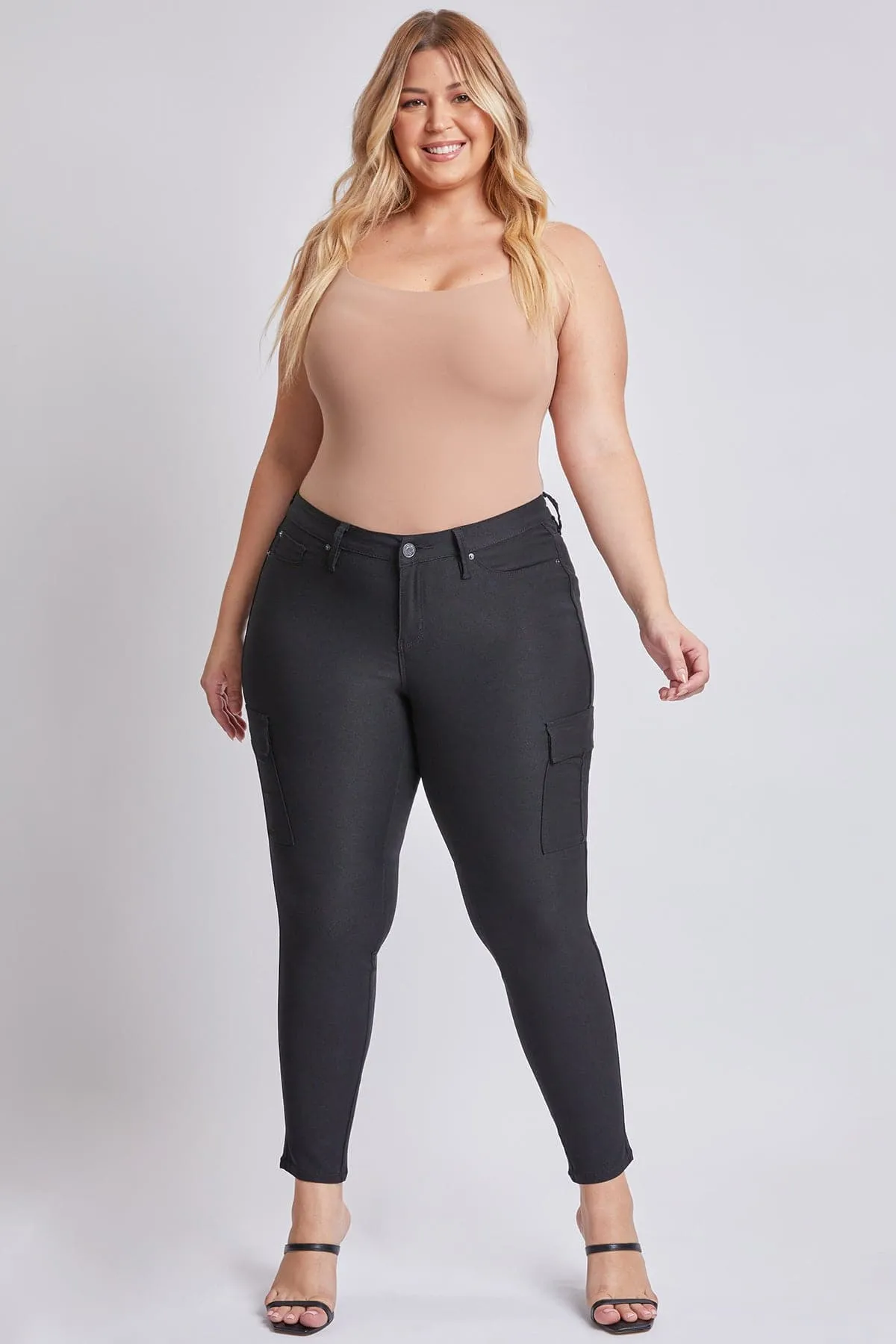 Plus Size Women's Hyperstretch Forever Color Cargo Pants sold by YMI