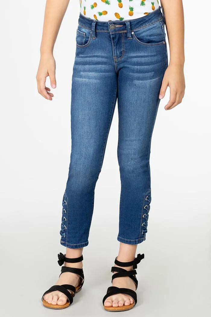 Girls Denim Ankle Jeans with Side Slit sold by YMI product image thumbnail 2