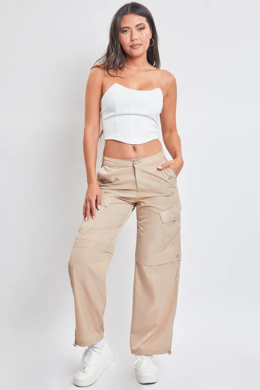 Women's  Nylon Cargo Pants With Bungee Hem sold by YMI