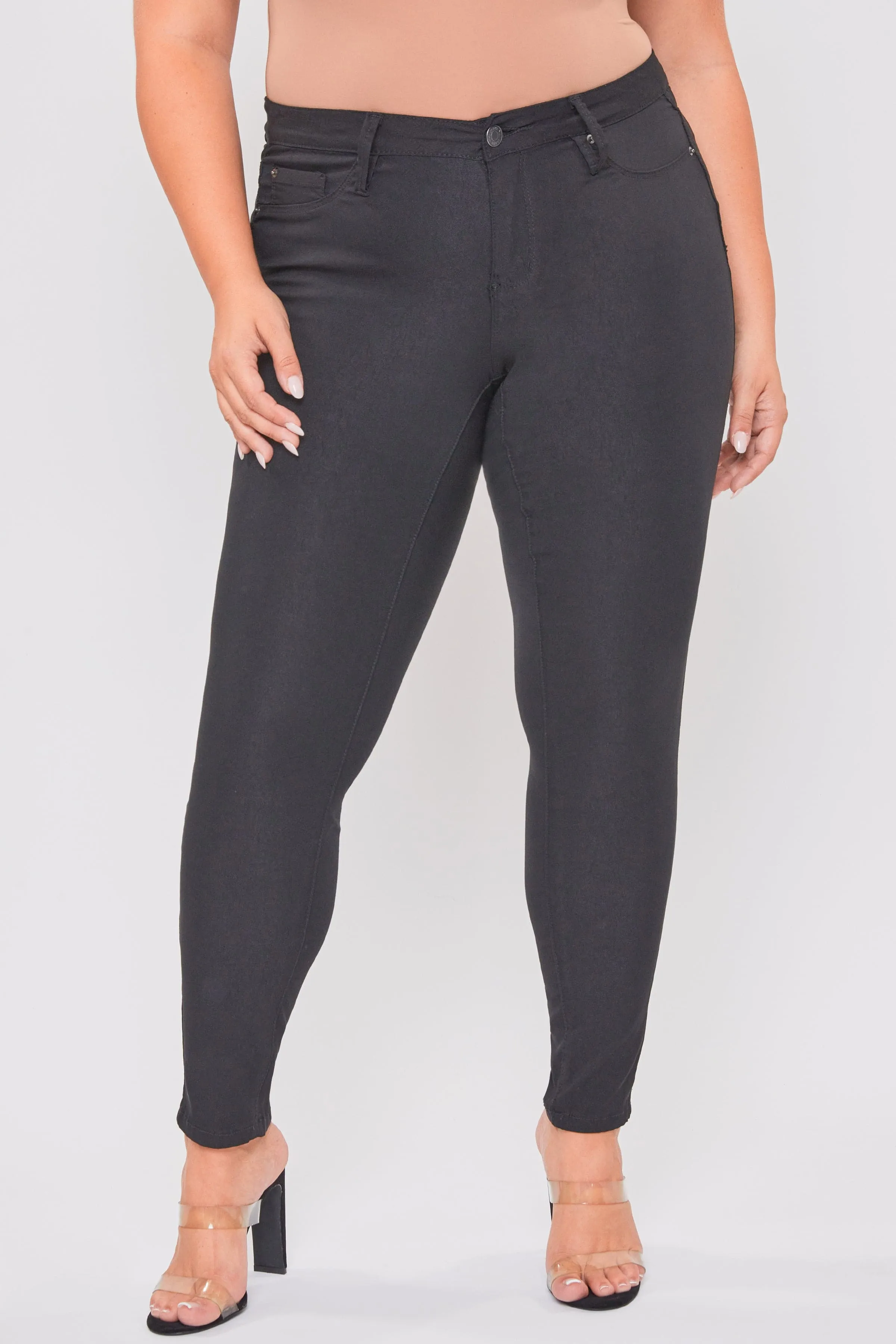 Women's Plus Hyperstretch Skinny Pants, Black sold by YMI product image thumbnail 4