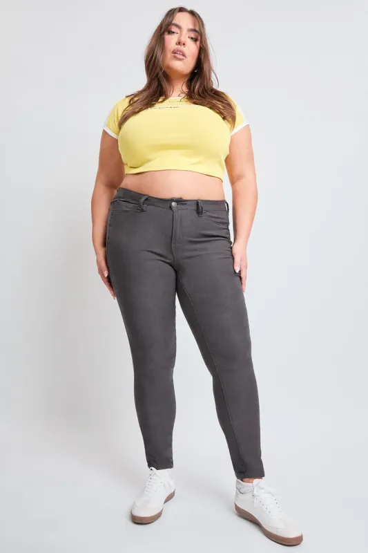 Women's Plus Hyperstretch Skinny Pants, Smoke sold by YMI