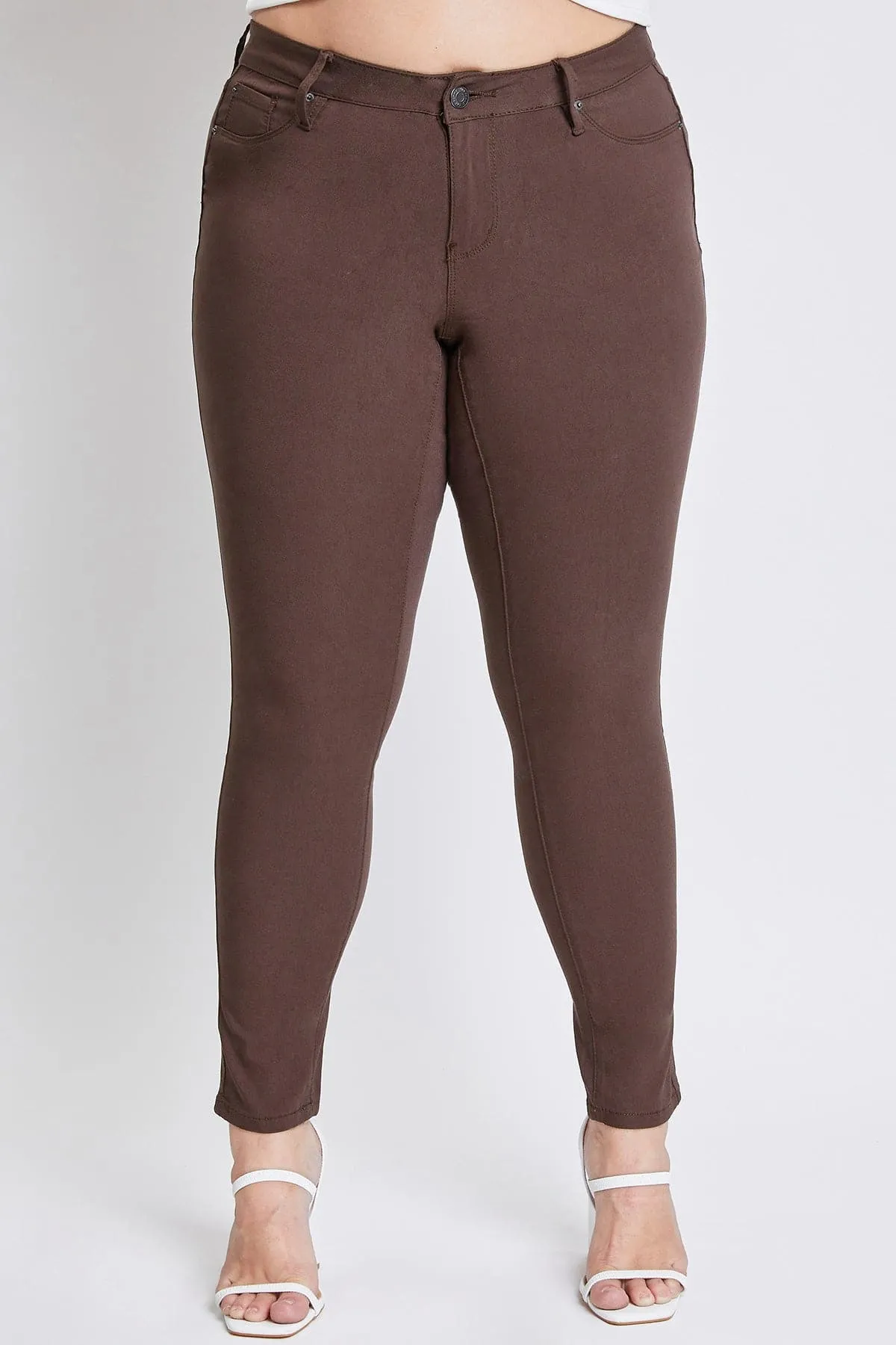 Women's Plus Hyperstretch Skinny Pants, Cocoa sold by YMI product image thumbnail 2