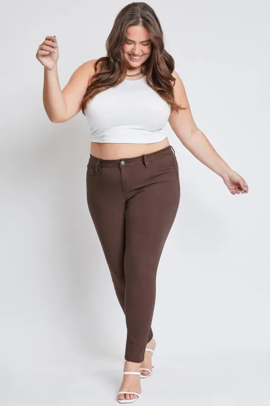 Women's Plus Hyperstretch Skinny Pants, Cocoa sold by YMI