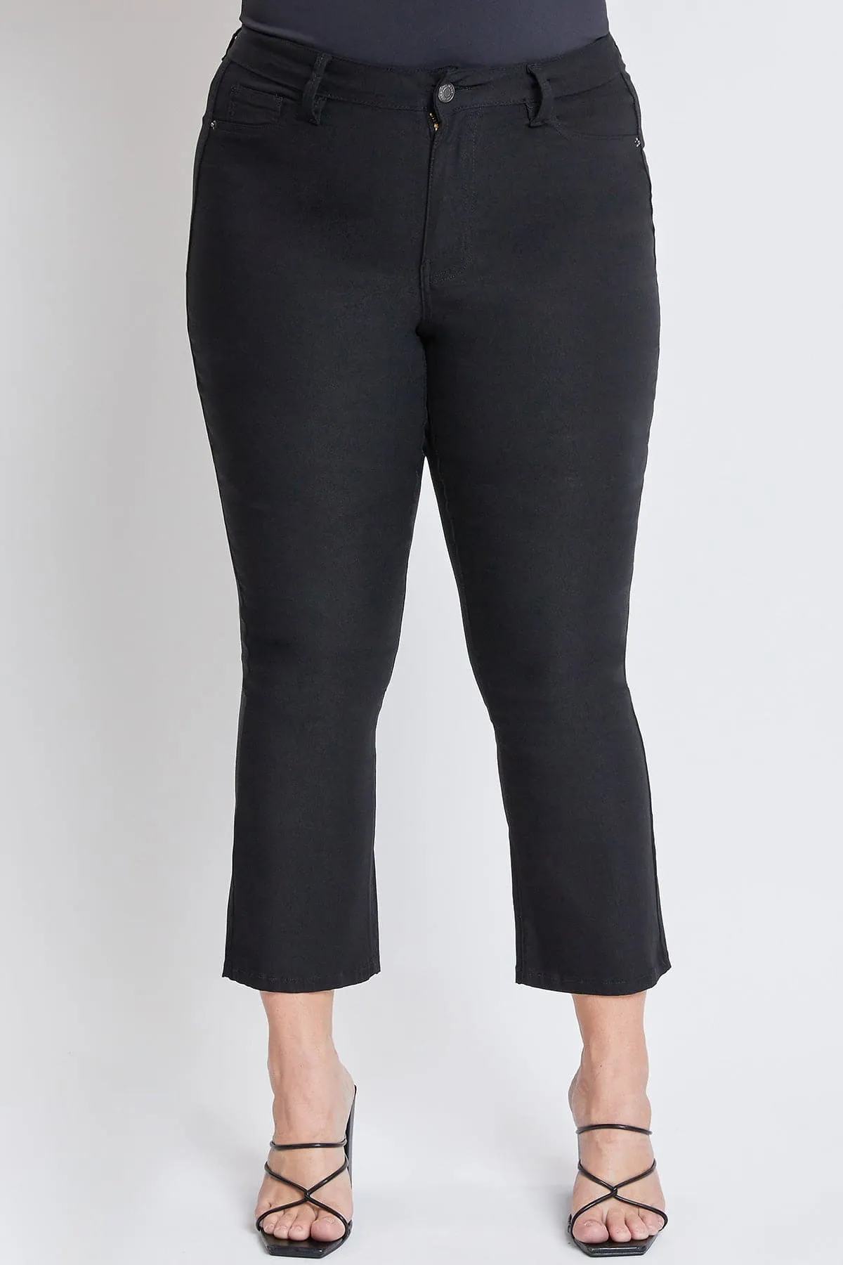 Women's Plus Hyperstretch Cropped Kick Flare Pants, Black sold by YMI product image thumbnail 2