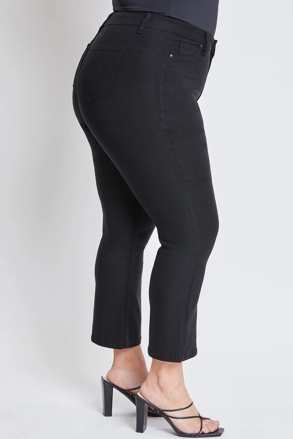 Women's Plus Hyperstretch Cropped Kick Flare Pants, Black sold by YMI product image thumbnail 3