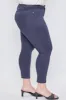 Women's Plus Size Mid Rise Hyperstretch Ankle Pants, Navy sold by YMI