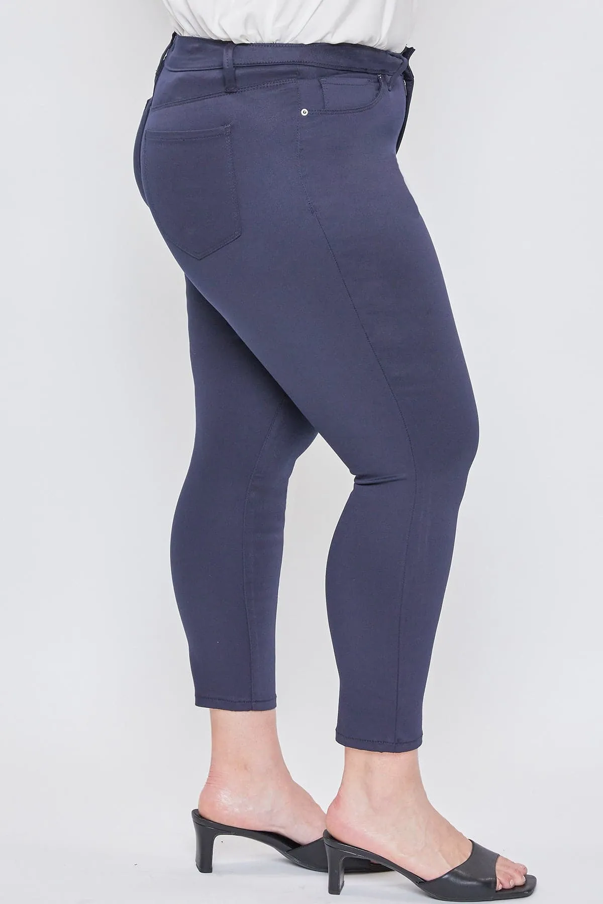 Women's Plus Size Mid Rise Hyperstretch Ankle Pants, Navy sold by YMI product image thumbnail 4