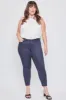 Women's Plus Size Mid Rise Hyperstretch Ankle Pants, Navy sold by YMI