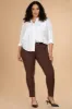 Women's Plus Size Hyperstretch Skinny Pants, Cocoa sold by YMI