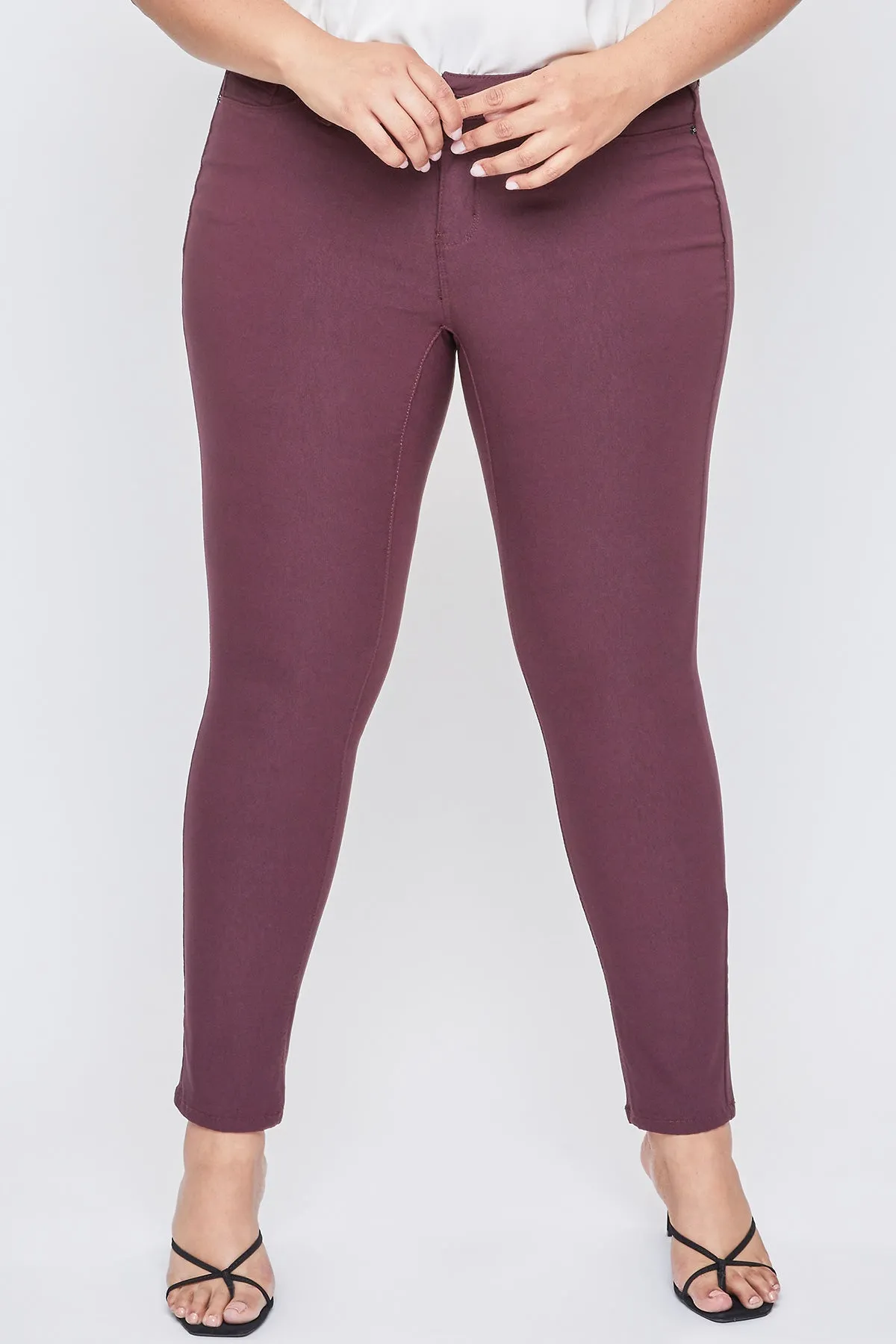 Women's Plus Size Hyperstretch Skinny Pants, Plum sold by YMI product image thumbnail 2