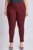 Women's Plus Size Hyperstretch Skinny Pants, Dark Wine sold by YMI