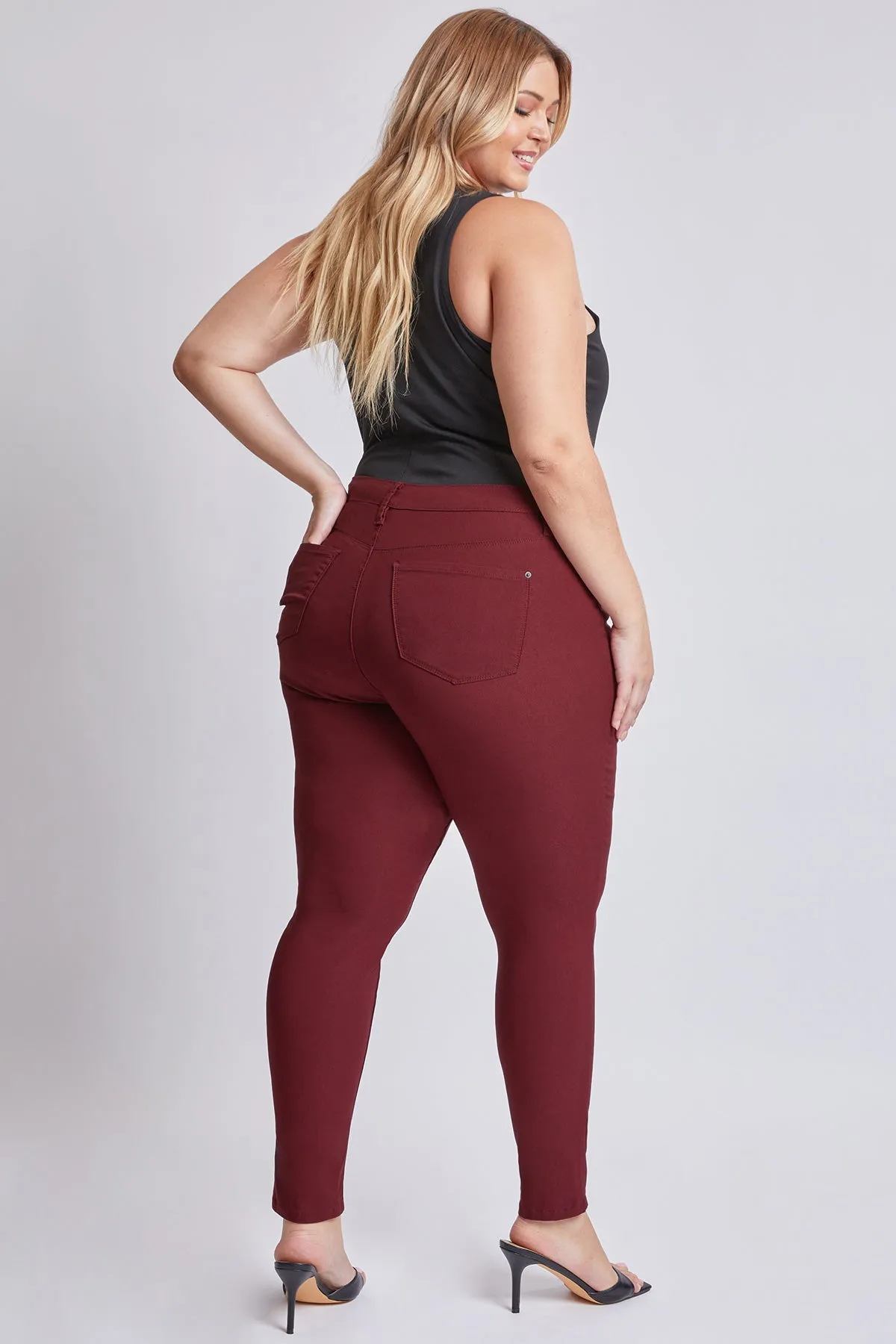 Women's Plus Size Hyperstretch Skinny Pants, Dark Wine sold by YMI product image thumbnail 3