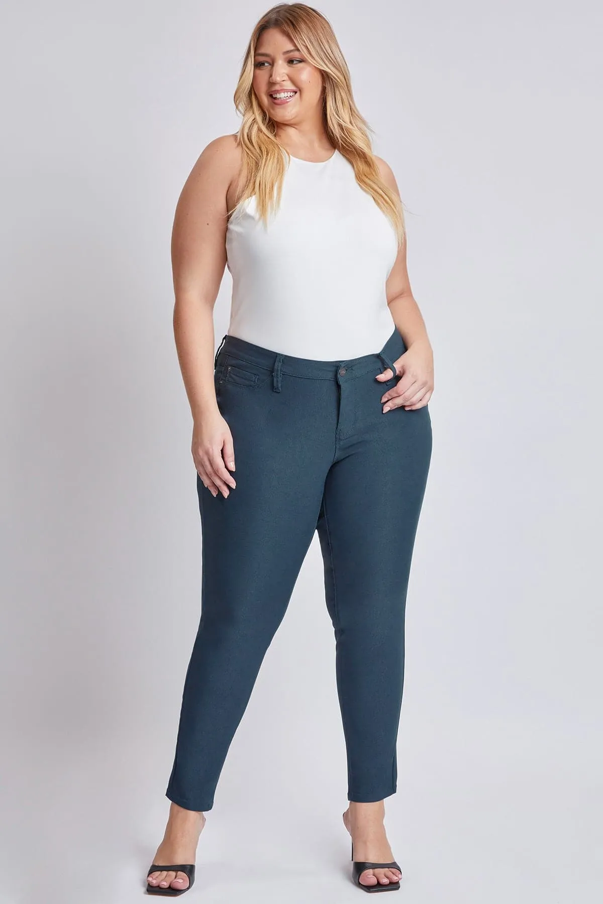 Women's Plus Size Hyperstretch Skinny Pants, Pacific sold by YMI