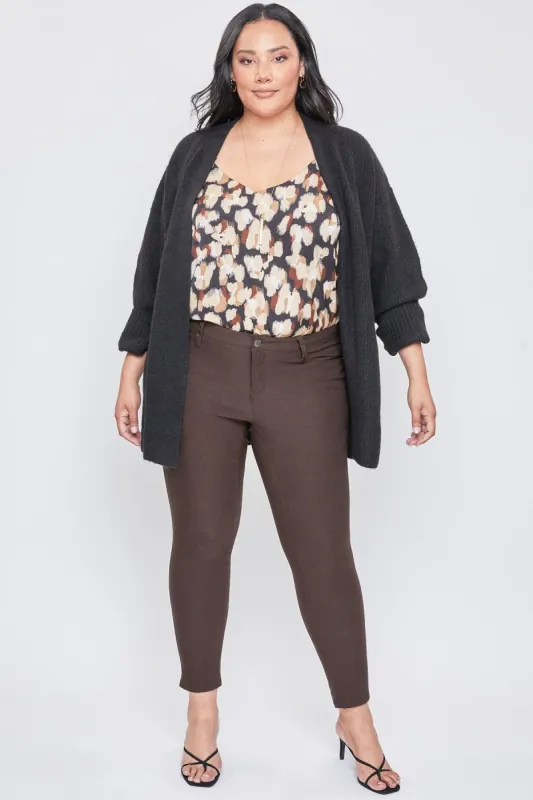 Women's Plus Size Hyperstretch Skinny Pants, Clove sold by YMI