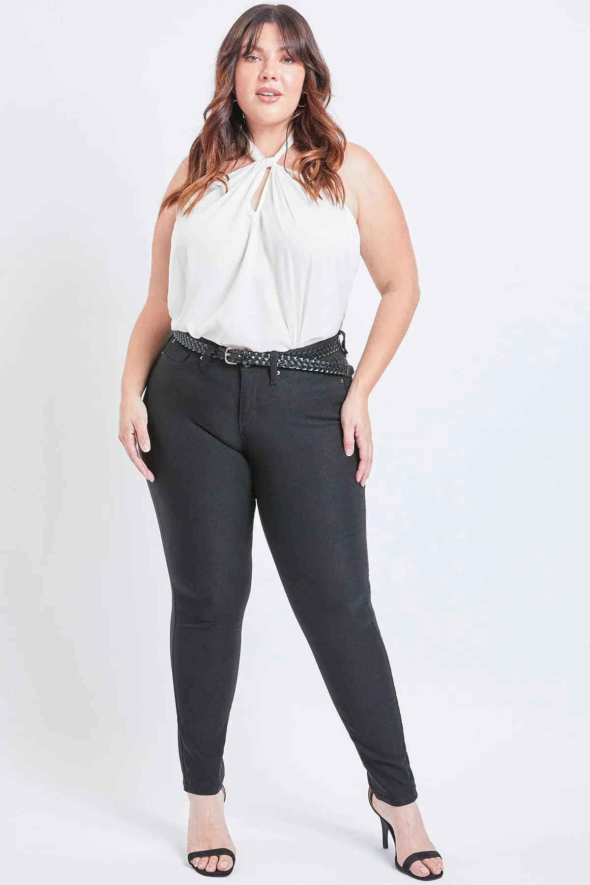 Women's Plus Size Hyperstretch Skinny Pants, Black sold by YMI product image thumbnail 4
