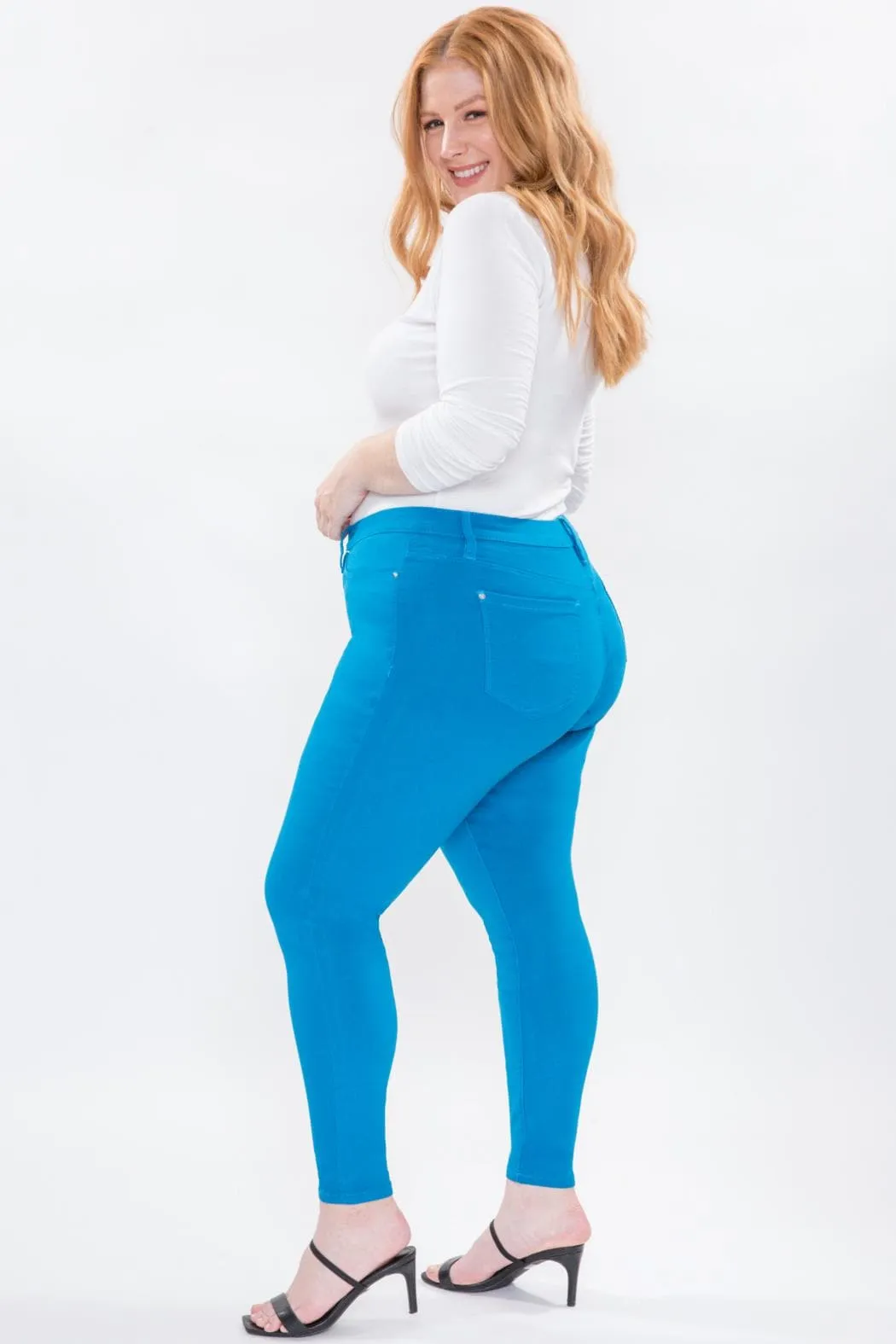 Women's Plus Size Hyperstretch Skinny Pants, Blue Jay sold by YMI product image thumbnail 4