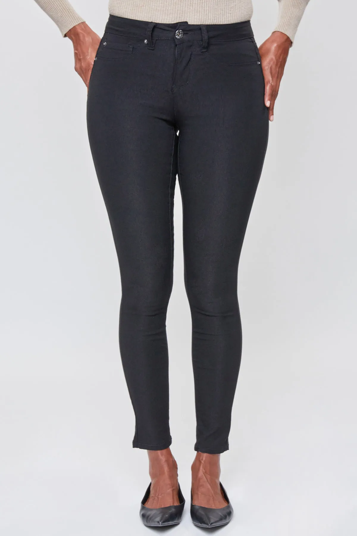 Women's Hyperstretch Mid Rise Skinny Pants, Black sold by YMI product image thumbnail 4