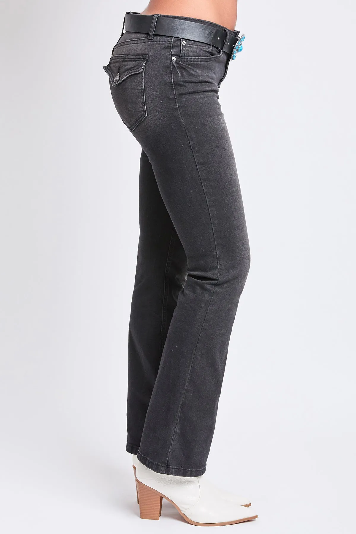 Women's Mid Rise Belted Bootcut Jeans sold by YMI product image thumbnail 5