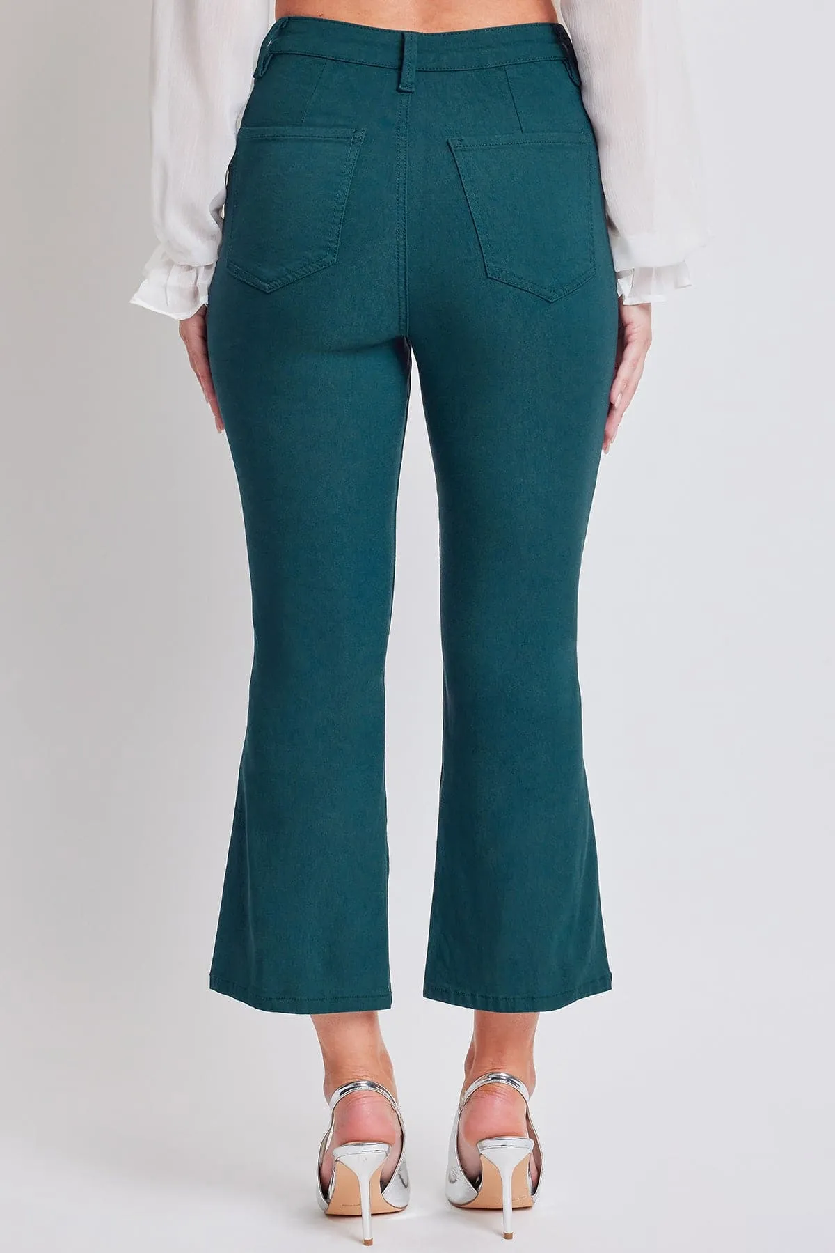 Women's Hyperstretch Cropped Kick Flare Leg Pants, Blue Steel sold by YMI product image thumbnail 3