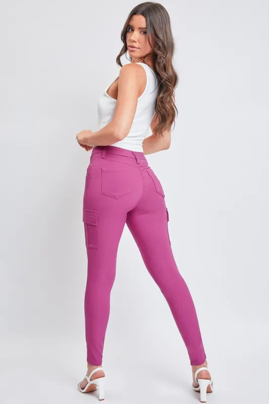 Women's Hyperstretch Cargo Pants, Berry Rose sold by YMI