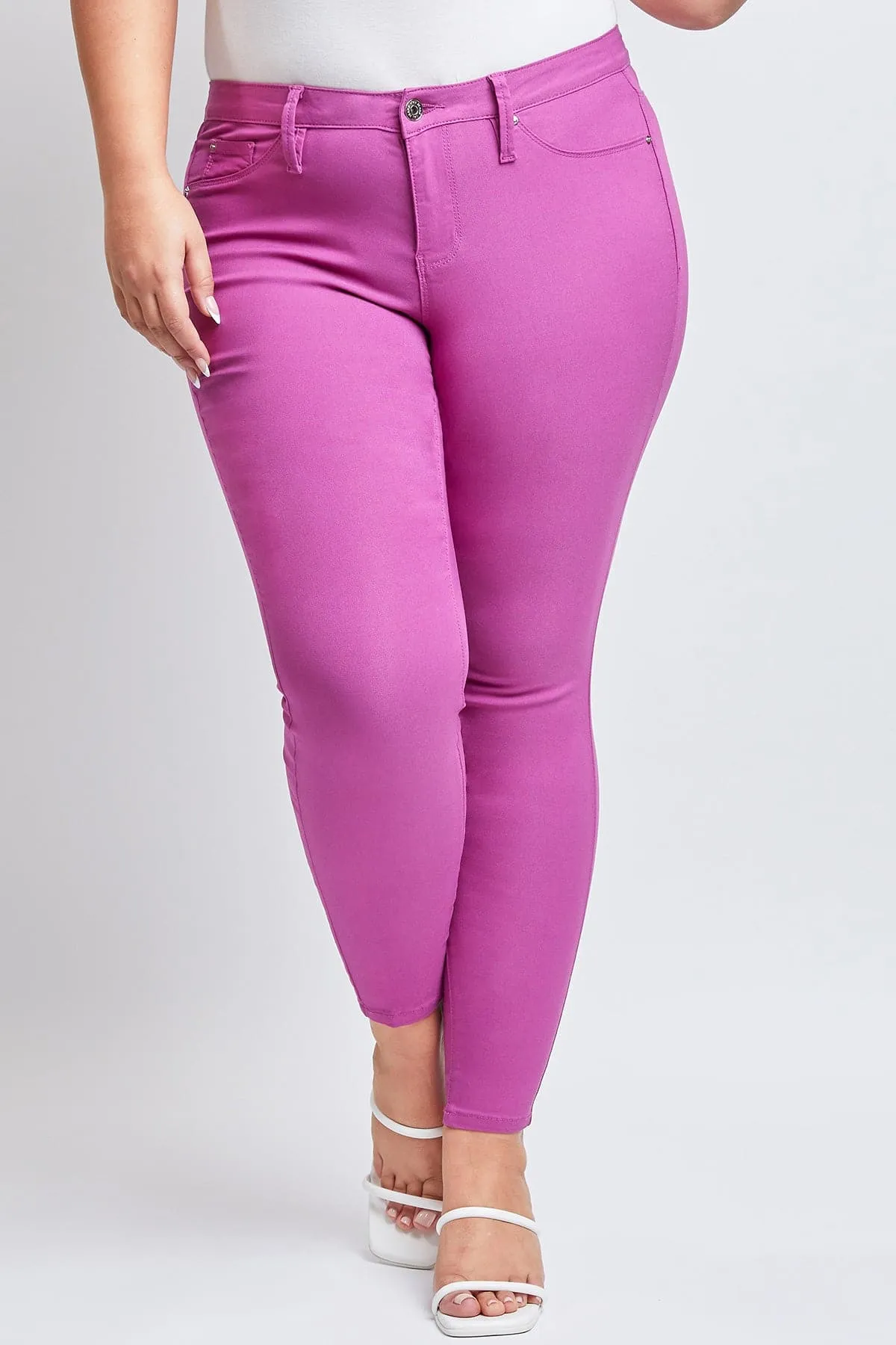Women's Plus Hyperstretch Skinny Pants, Berry Rose sold by YMI product image thumbnail 2