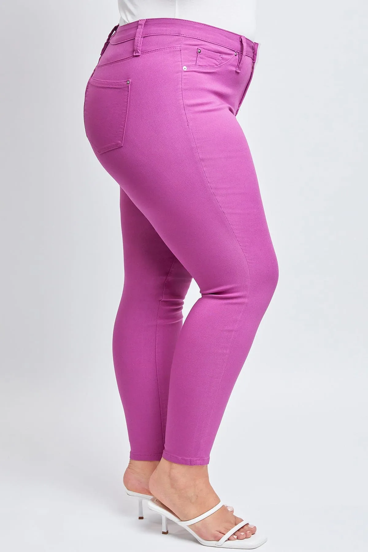Women's Plus Hyperstretch Skinny Pants, Berry Rose sold by YMI product image thumbnail 3