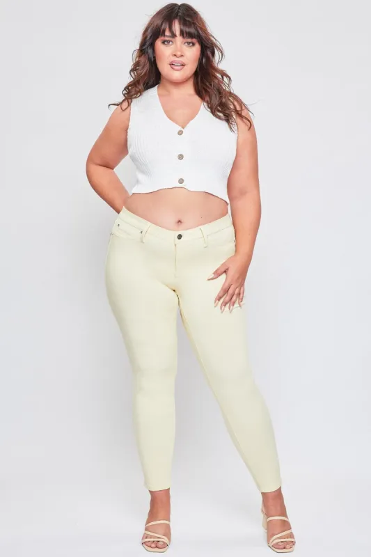 Women's Plus Hyperstretch Skinny Pants, Banana Cream sold by YMI