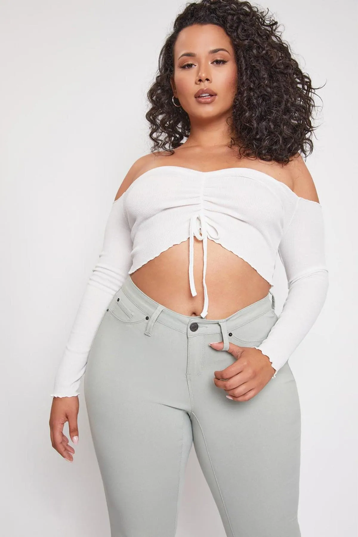 Women's Plus Hyperstretch Skinny Pants , Aloe sold by YMI product image thumbnail 4