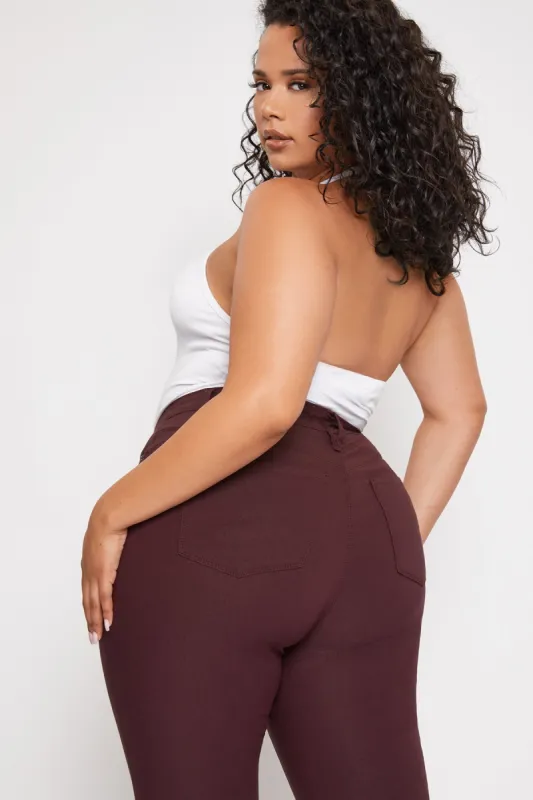 Women's Plus Size Hyperstretch Skinny Jeans, Plum sold by YMI