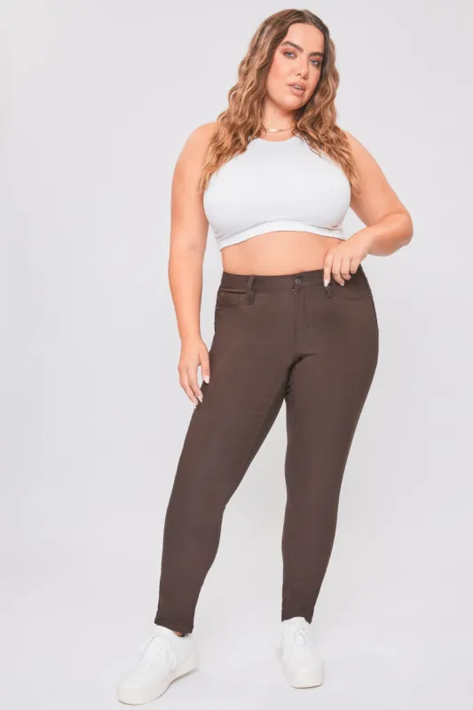 Women's Plus Size Hyperstretch Skinny Jeans, Clove sold by YMI