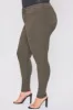 Women's Plus Size Hyperstretch Skinny Jeans, Dark Olive sold by YMI