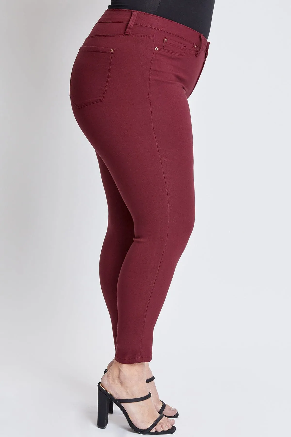 Women's Plus Size Hyperstretch Skinny Jeans, Dark Rose sold by YMI product image thumbnail 3