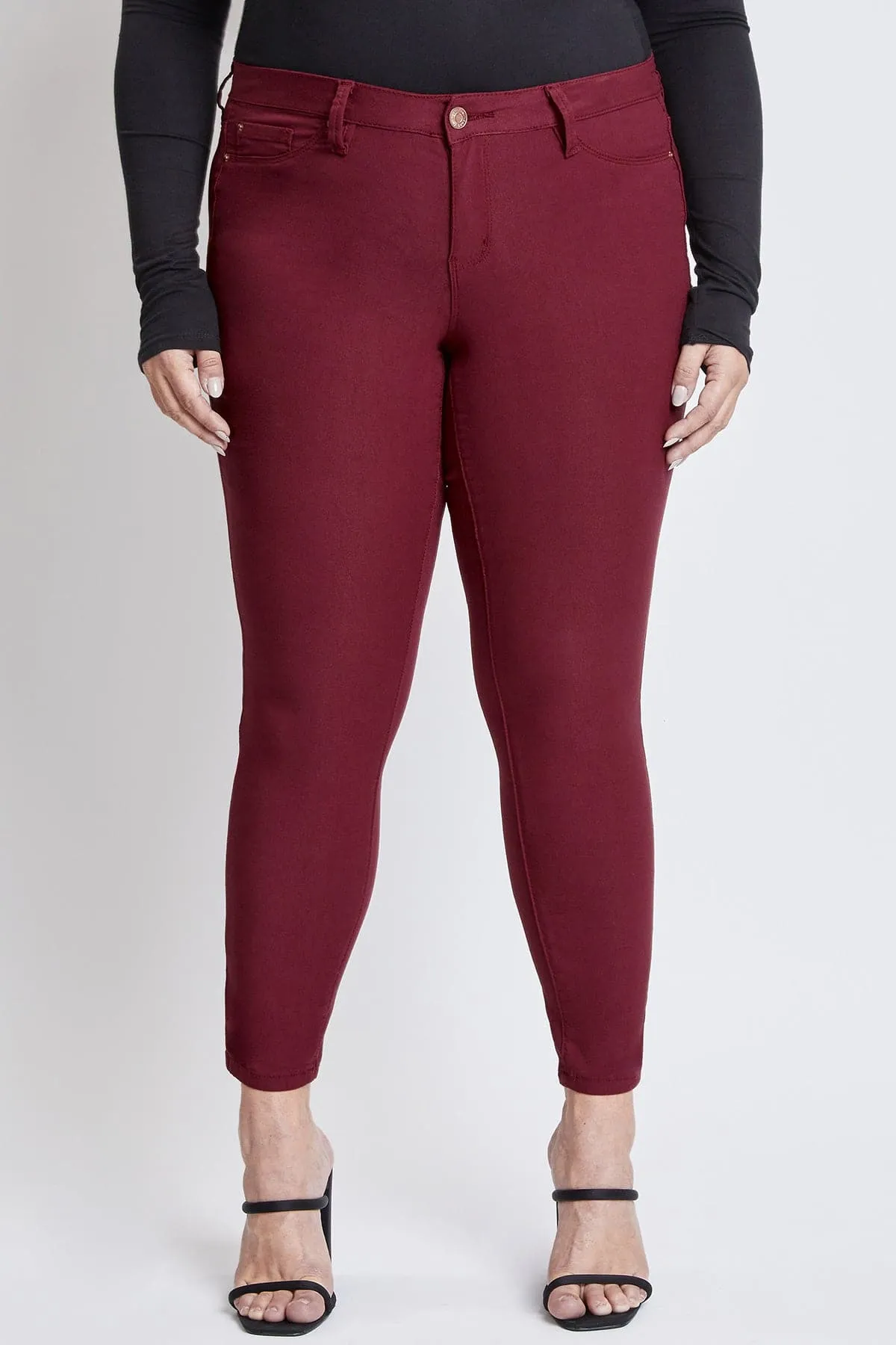Women's Plus Size Hyperstretch Skinny Jeans, Dark Rose sold by YMI product image thumbnail 2