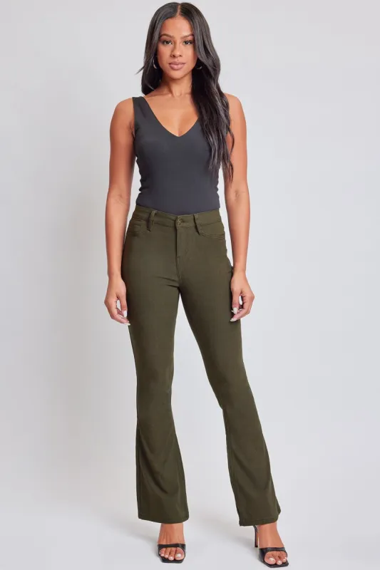 Women's Hyperstretch Flare Pants, Dark Olive sold by YMI
